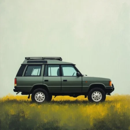Land Rover Discovery 1 yedek parça – yağlı boya portre yandan görünüş