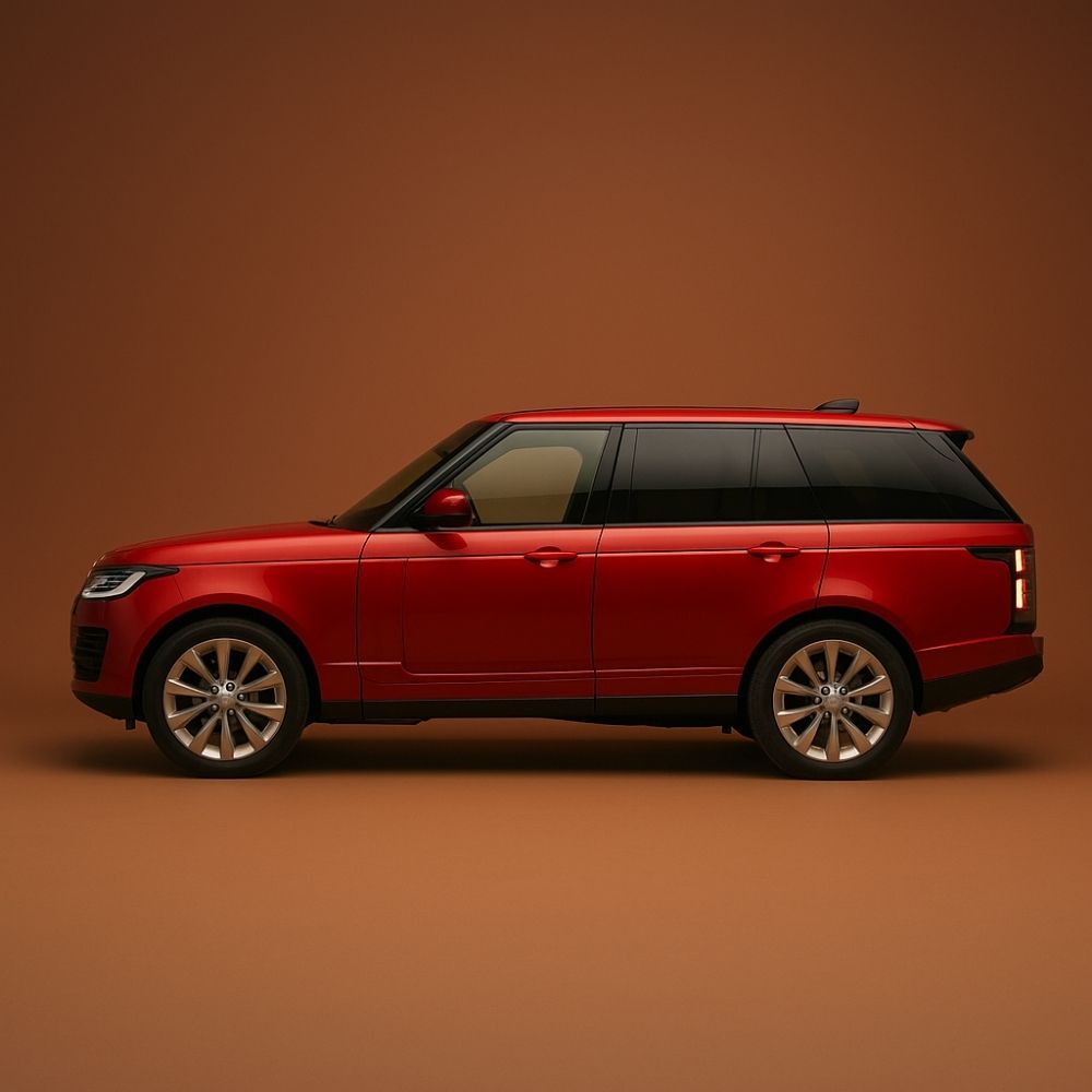 Land Rover yedek parça Afyonkarahisar – kırmızı Range Rover Vogue, stüdyo çekimi yandan görünüm