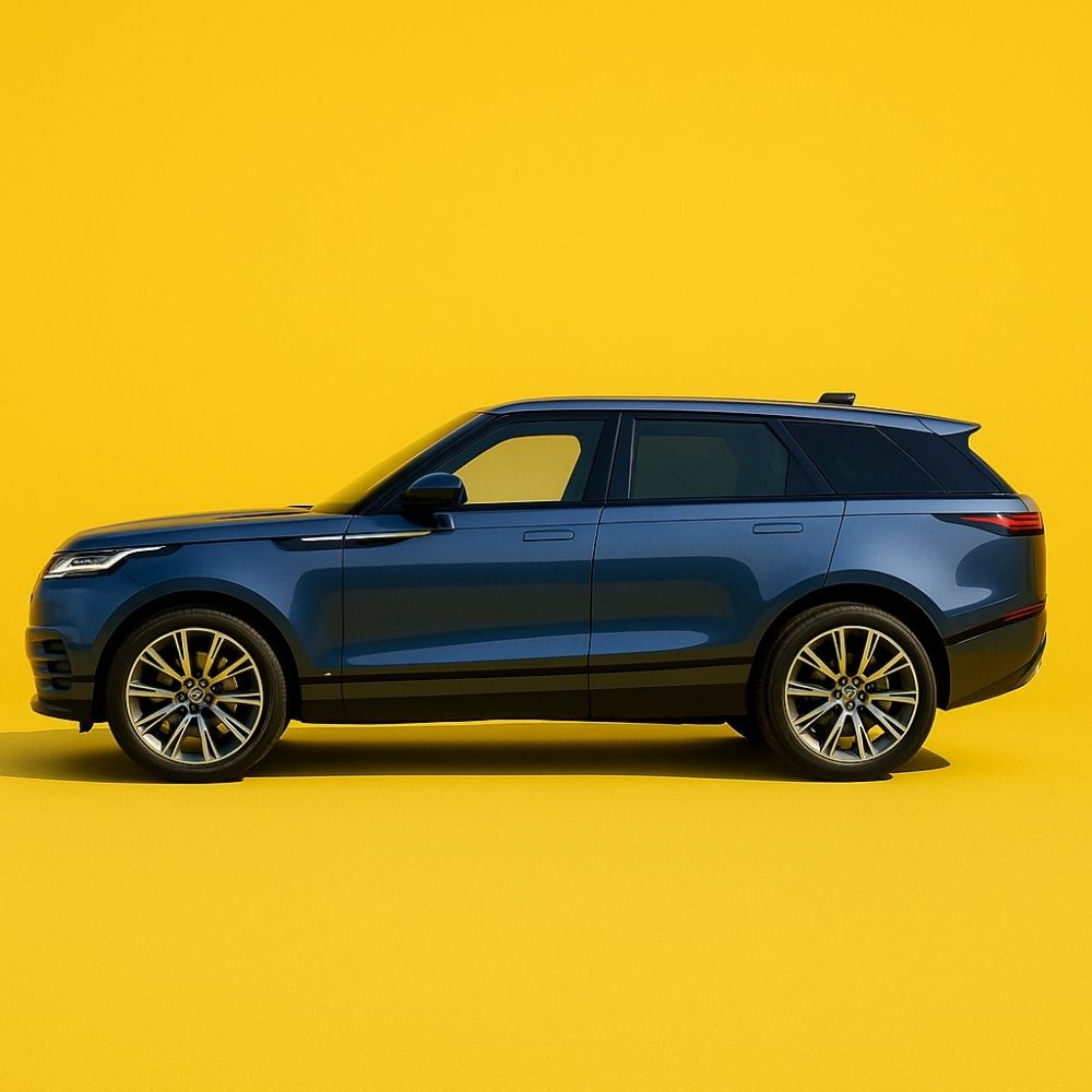 Land Rover yedek parça Artvin – sarı fonda mavi Range Rover Velar kare görsel