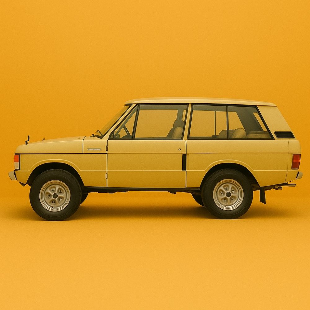 Land Rover yedek parça Eskişehir – Klasik Range Rover sarı fon stüdyo yan profil