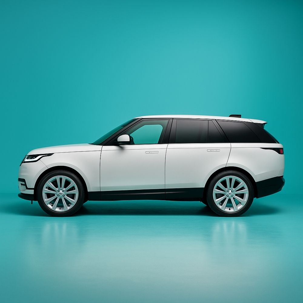 Stüdyo ortamında yan profilden beyaz Range Rover – Land Rover yedek parça Kocaeli